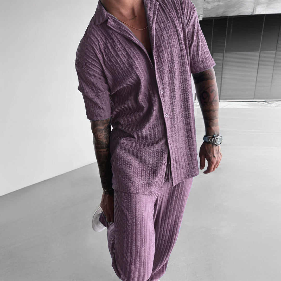 Structured Shirt & Trouser Set - Lavender