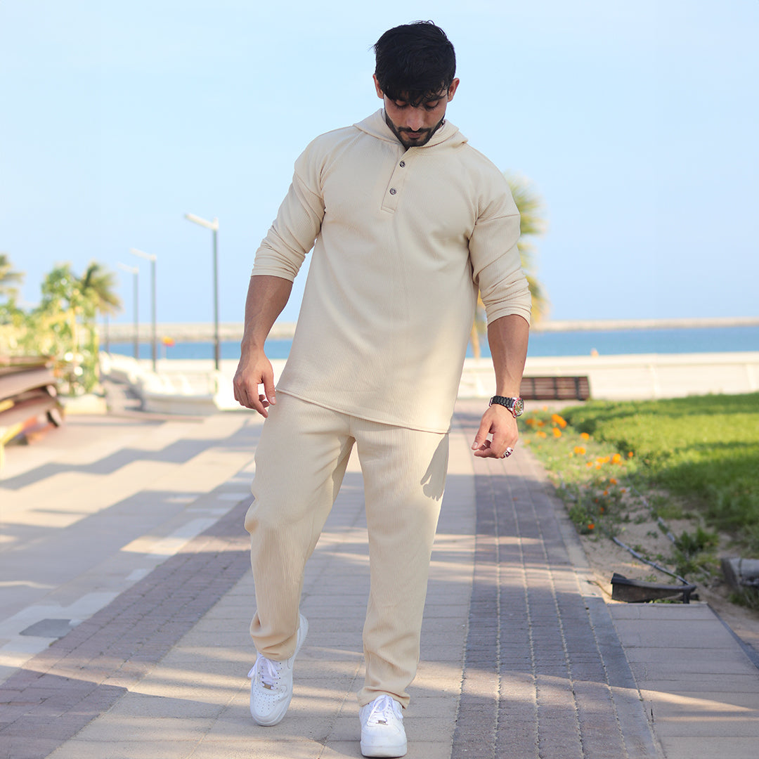 HoodieShirt & Trouser Set - Beige