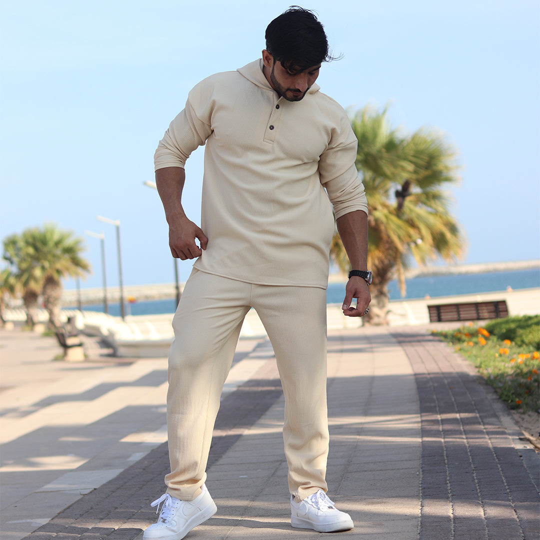 HoodieShirt & Trouser Set - Beige