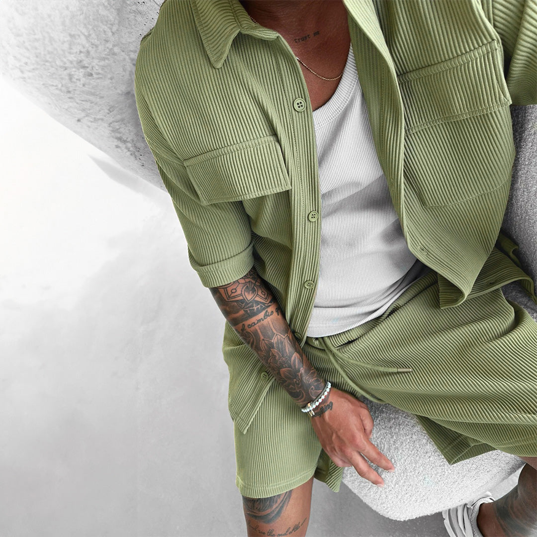 DOUBLE POCKET SHIRT - PISTACHIO