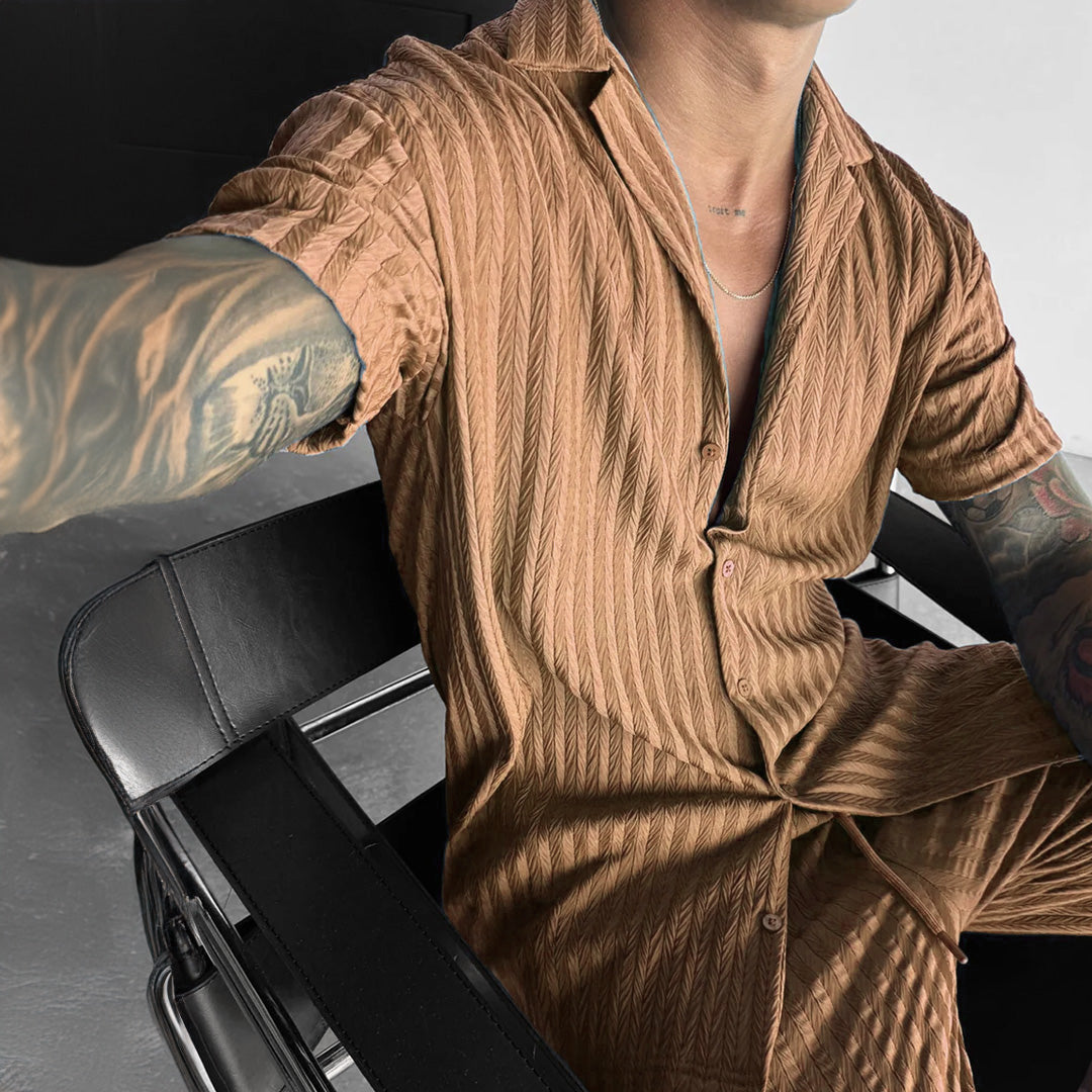 Structured Shirt & Trouser Set - Caramel