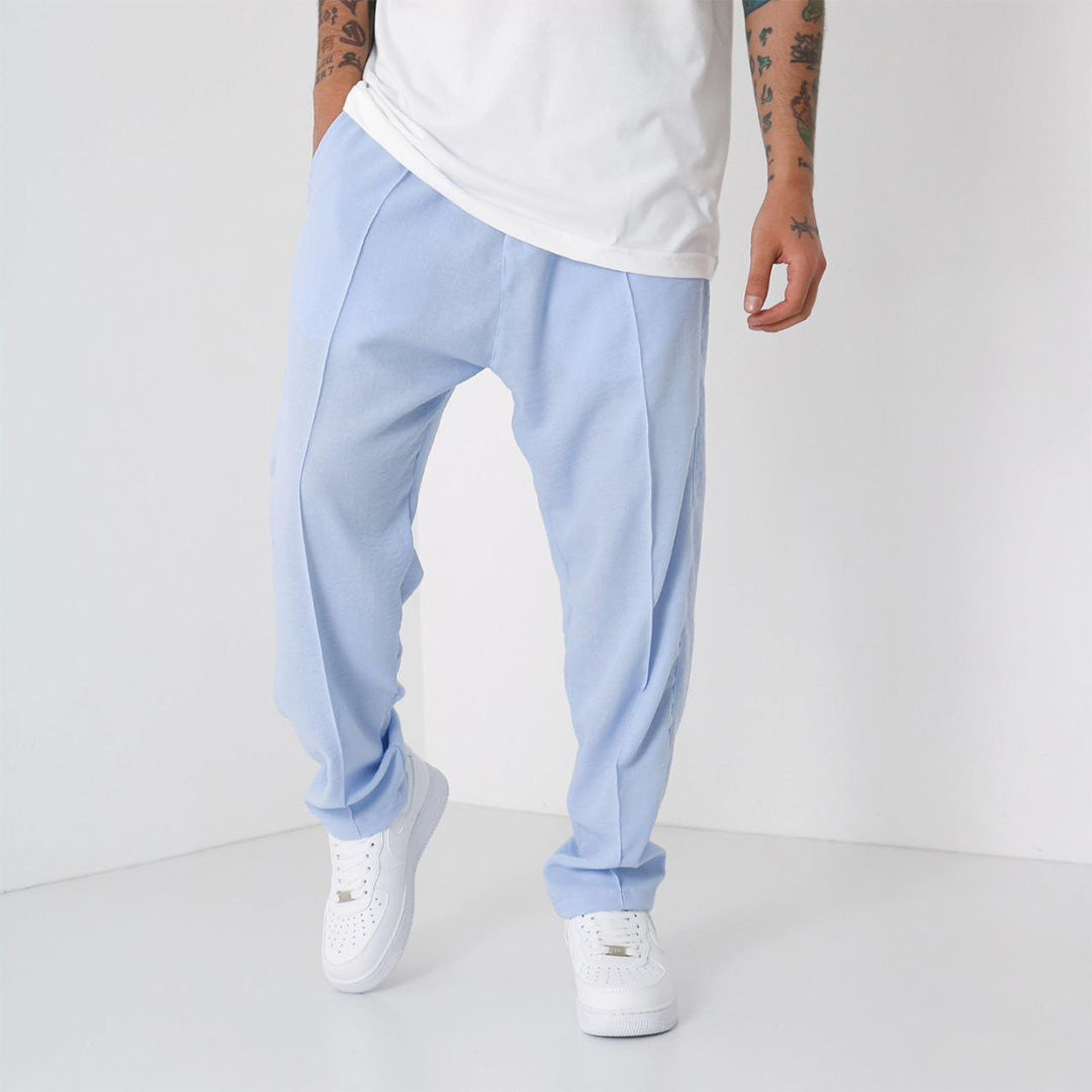 LINEN JOGGER PANTS - BLUE
