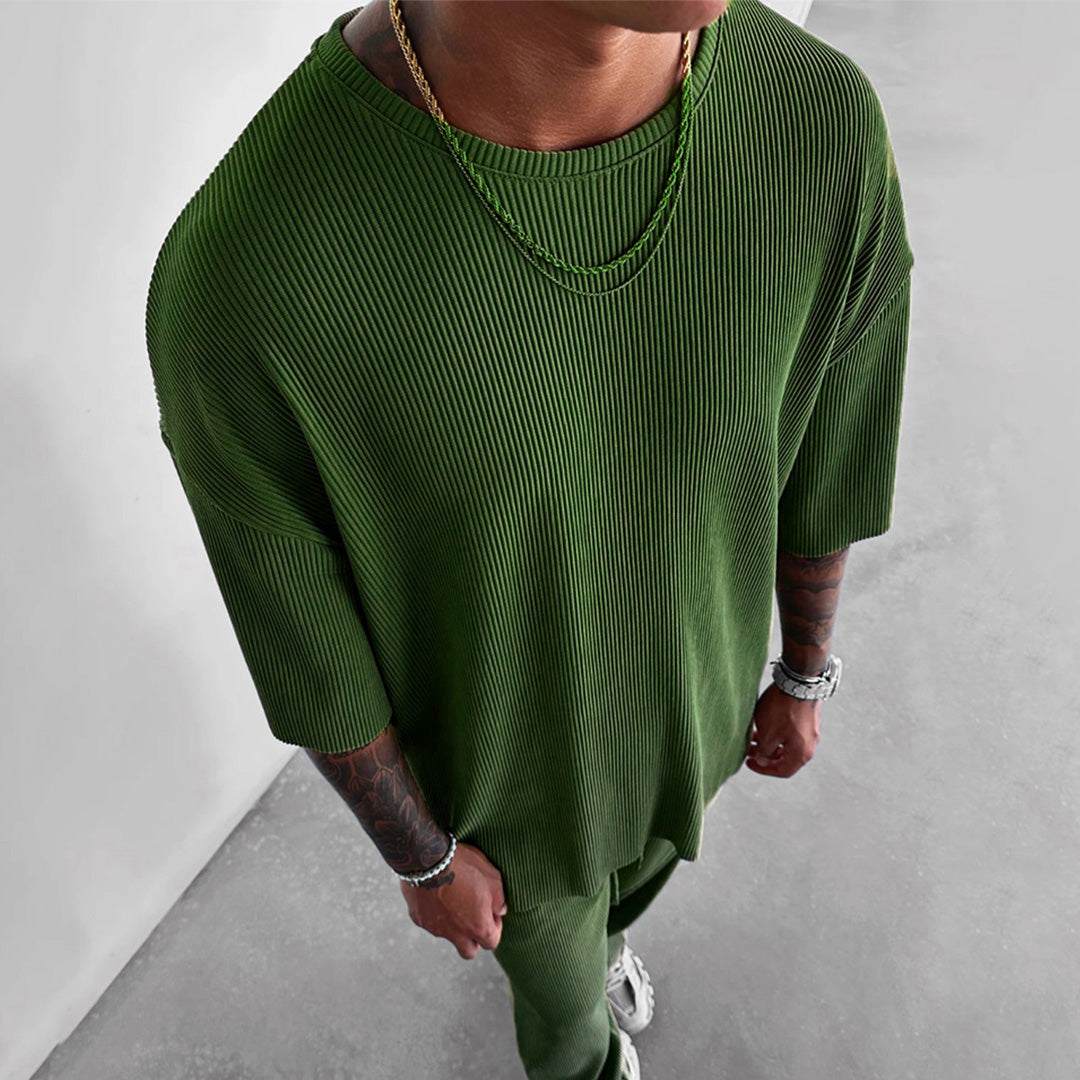 RIBBED T-SHIRT - GREEN