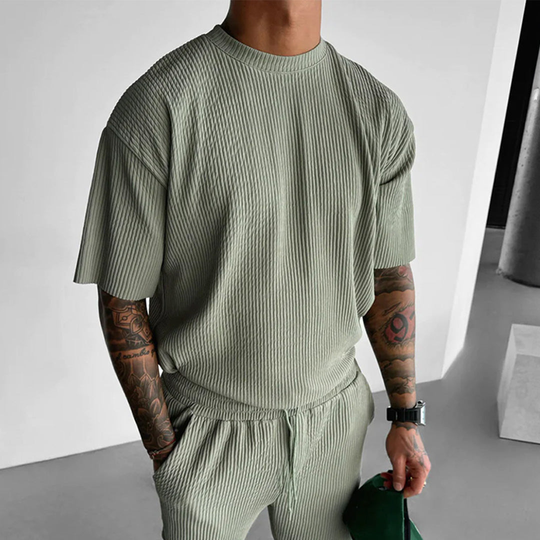 RIBBED T-SHIRT - TEA GREEN