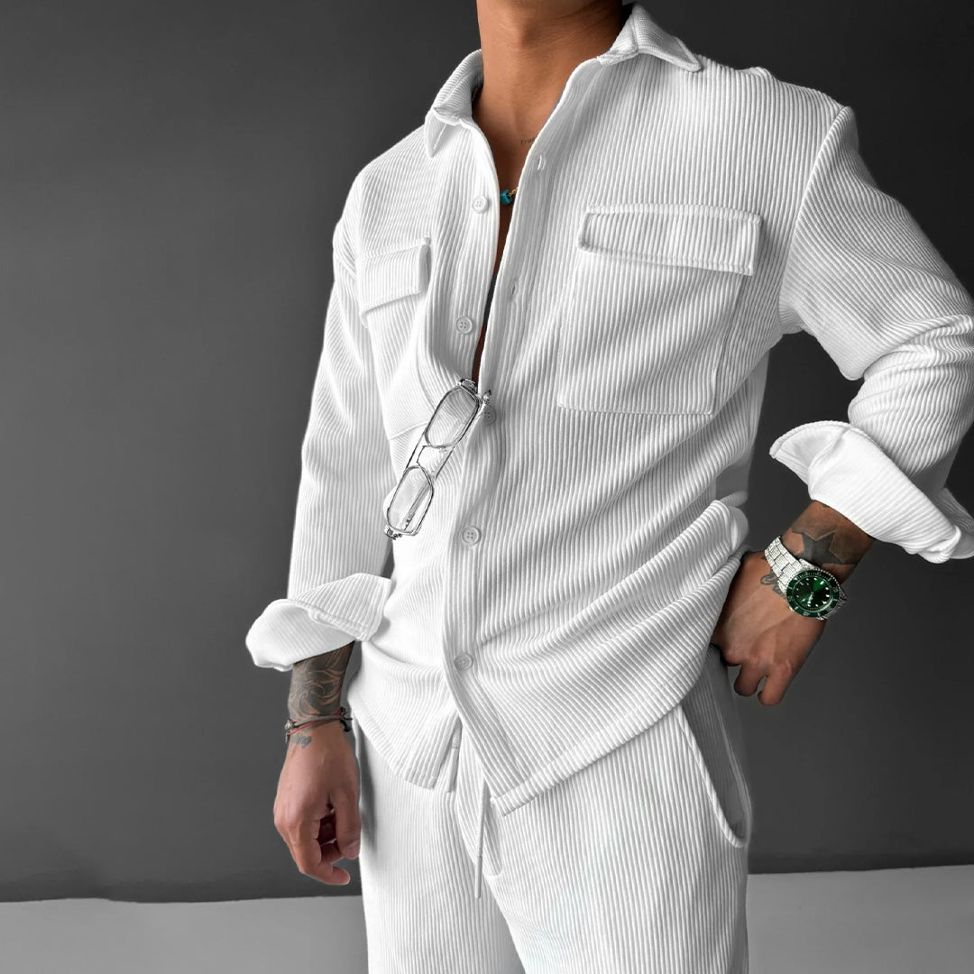 POCKET CORD SHIRT - WHITE