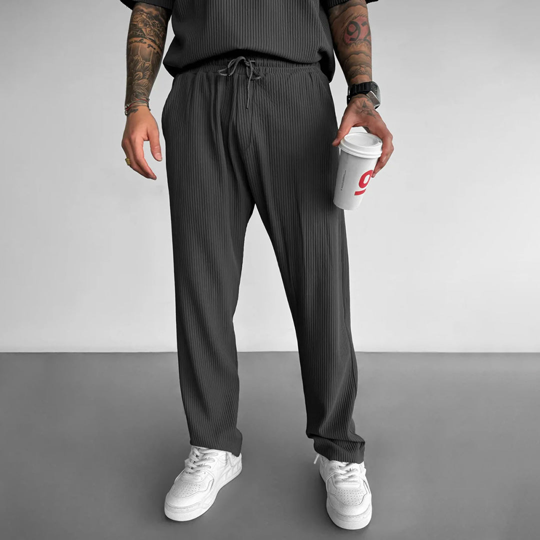 RIBBED PANTS - ANTHRACITE GRAY