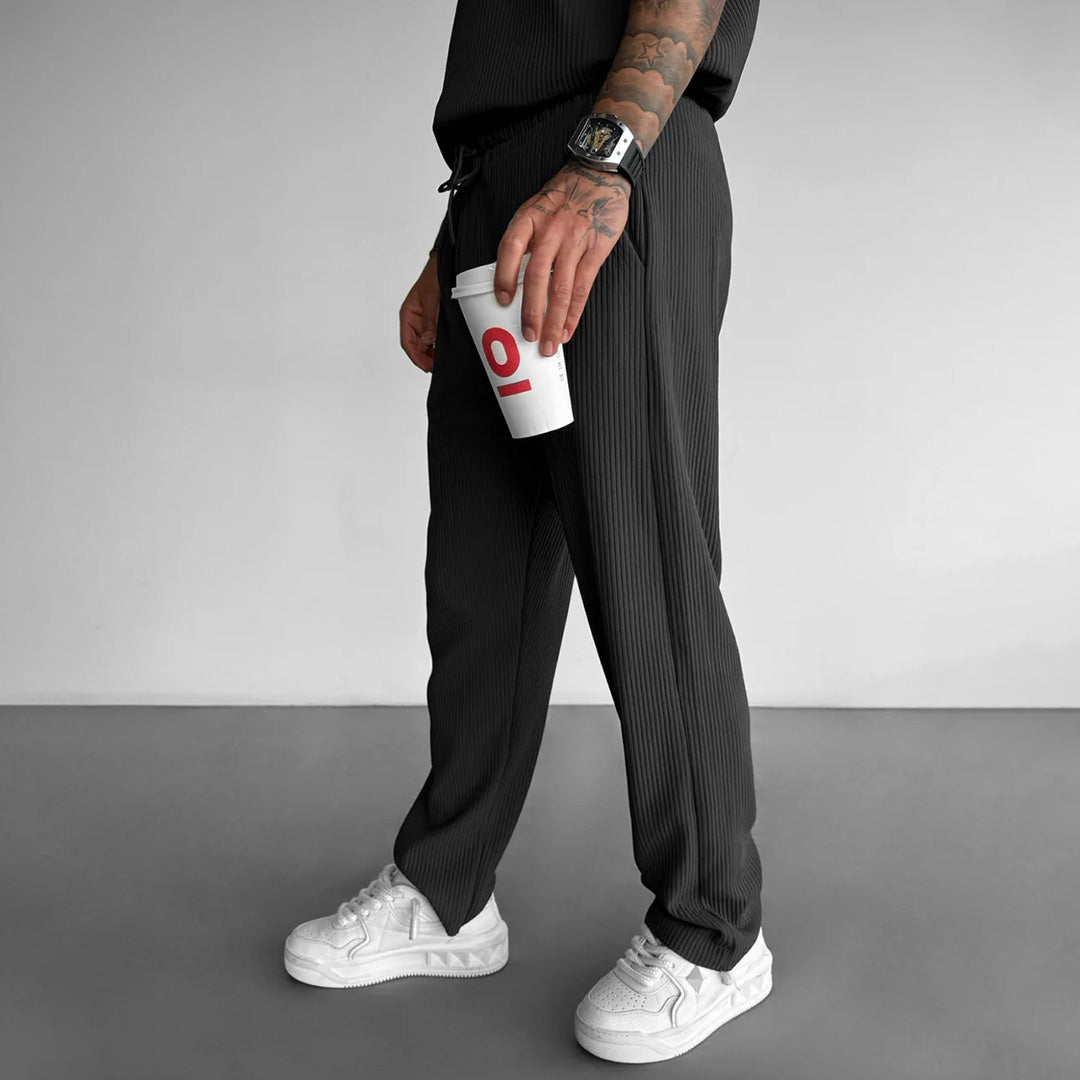 RIBBED PANTS - ANTHRACITE GRAY