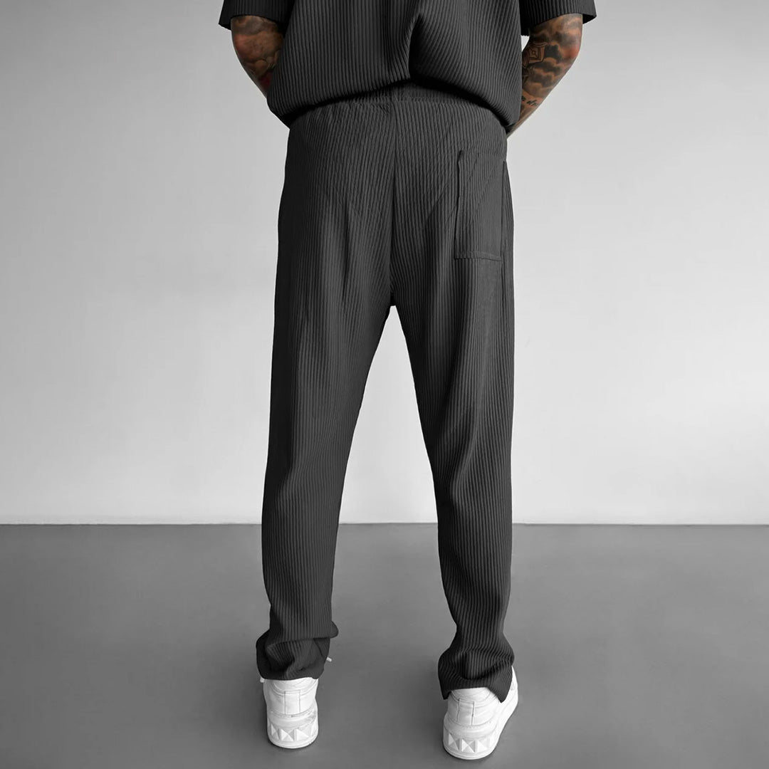 RIBBED PANTS - ANTHRACITE GRAY