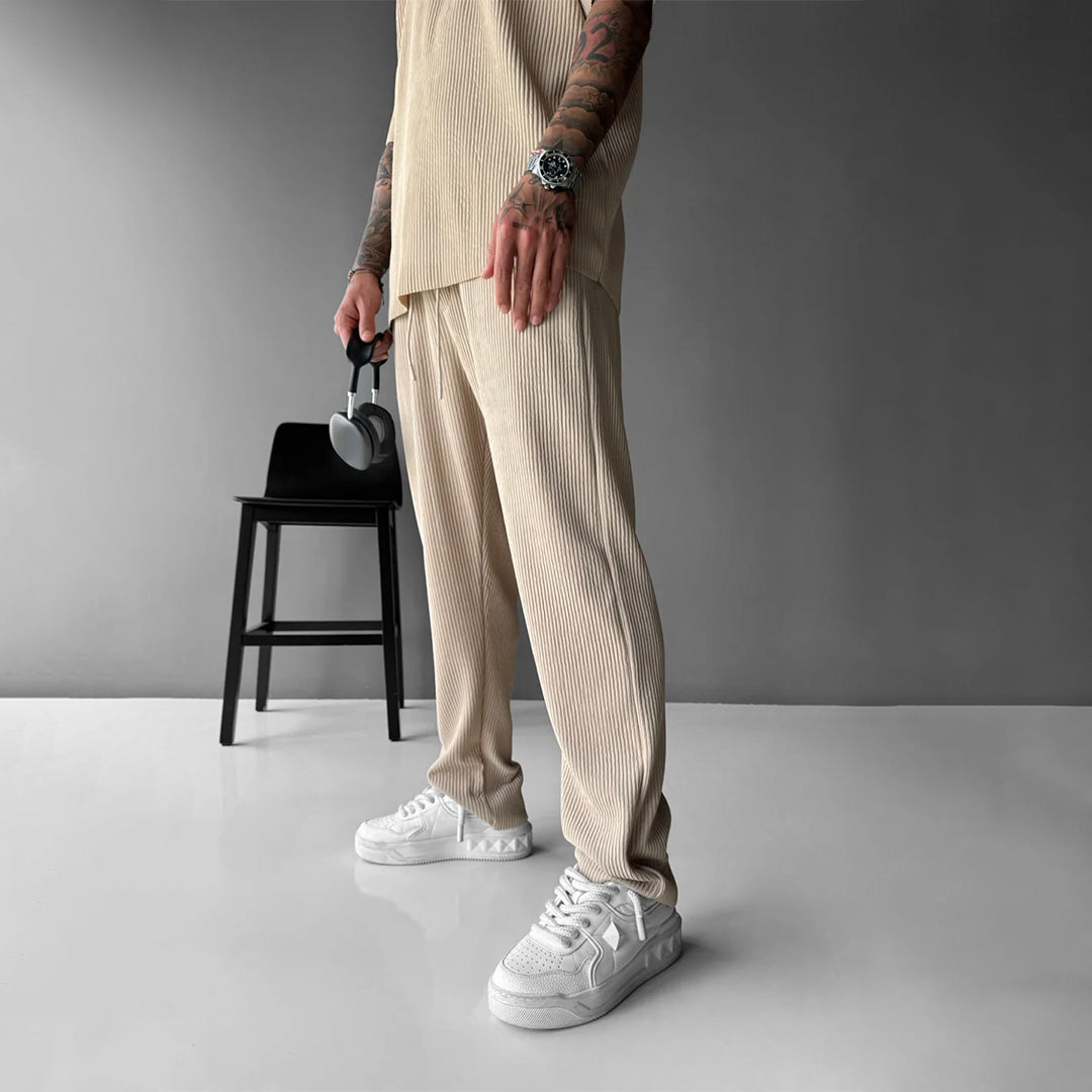 RIBBED PANTS - BEIGE