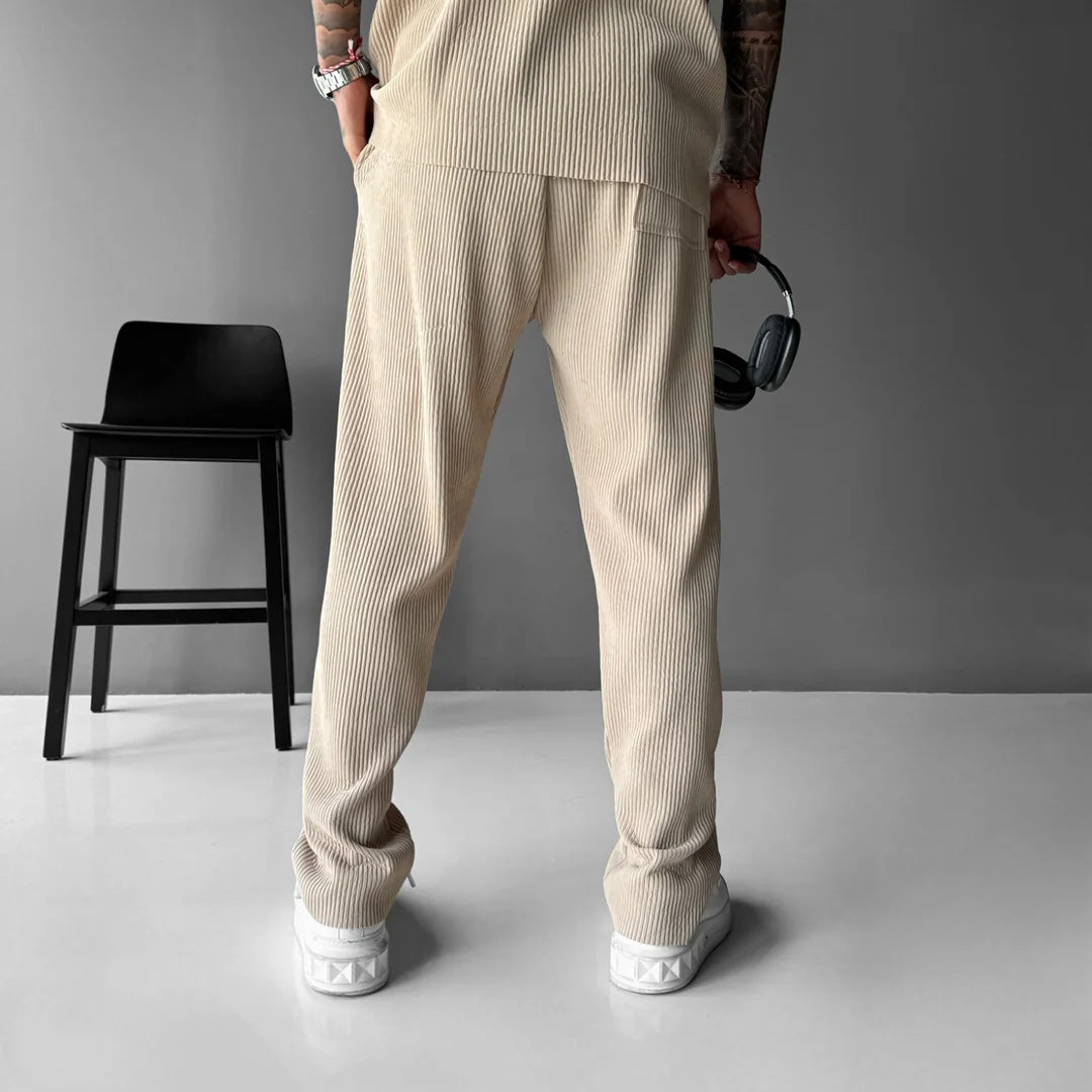 RIBBED PANTS - BEIGE
