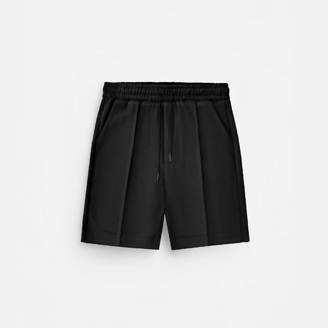 TEXTURED SEAM SHORTS - BLACK