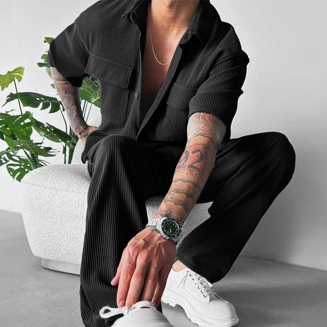 DOUBLE POCKET SHIRT - BLACK