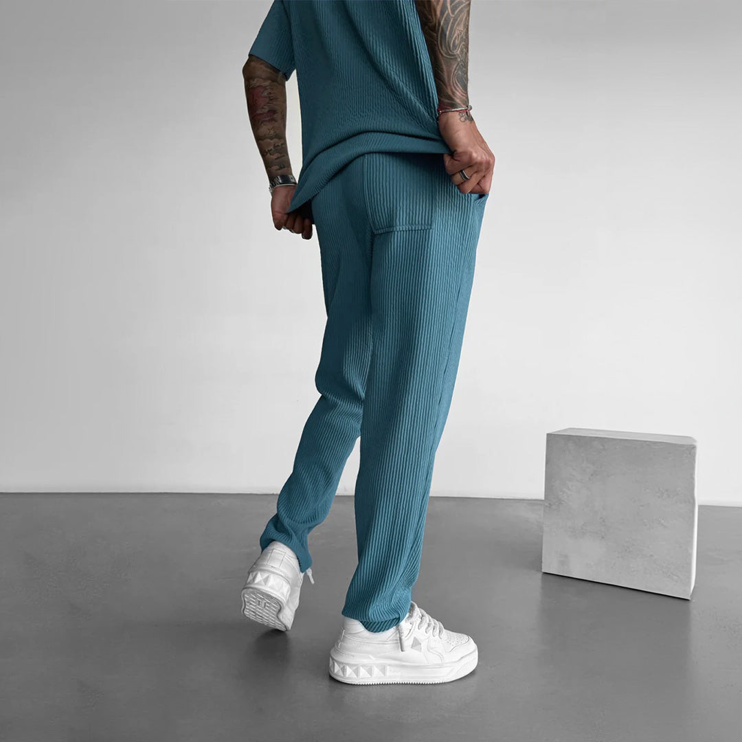 RIBBED PANTS - CORONET BLUE