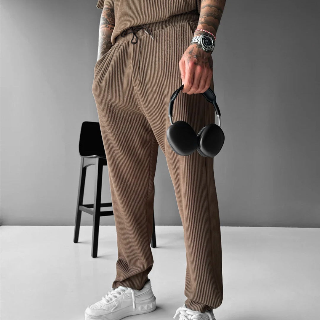 RIBBED PANTS - BROWN