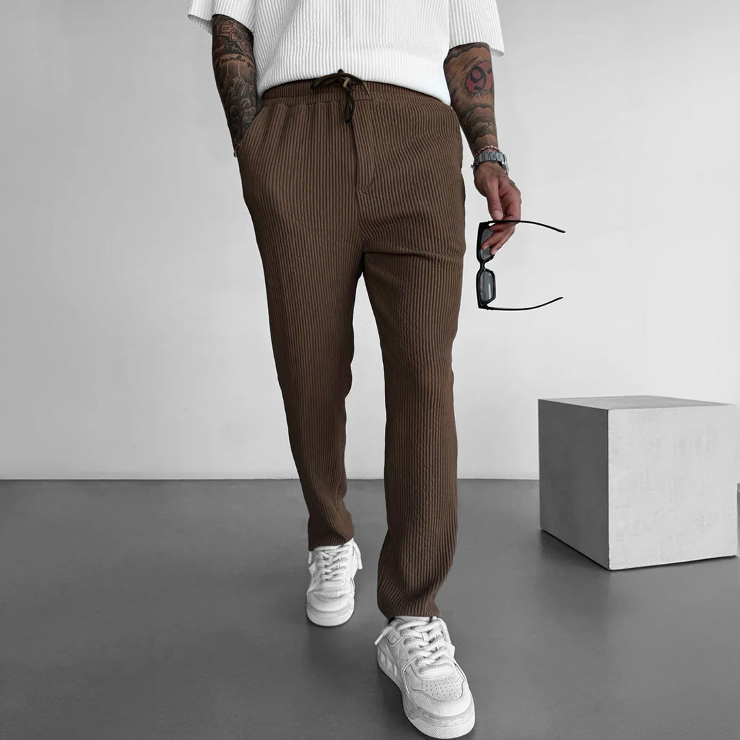 RIBBED PANTS - BROWN