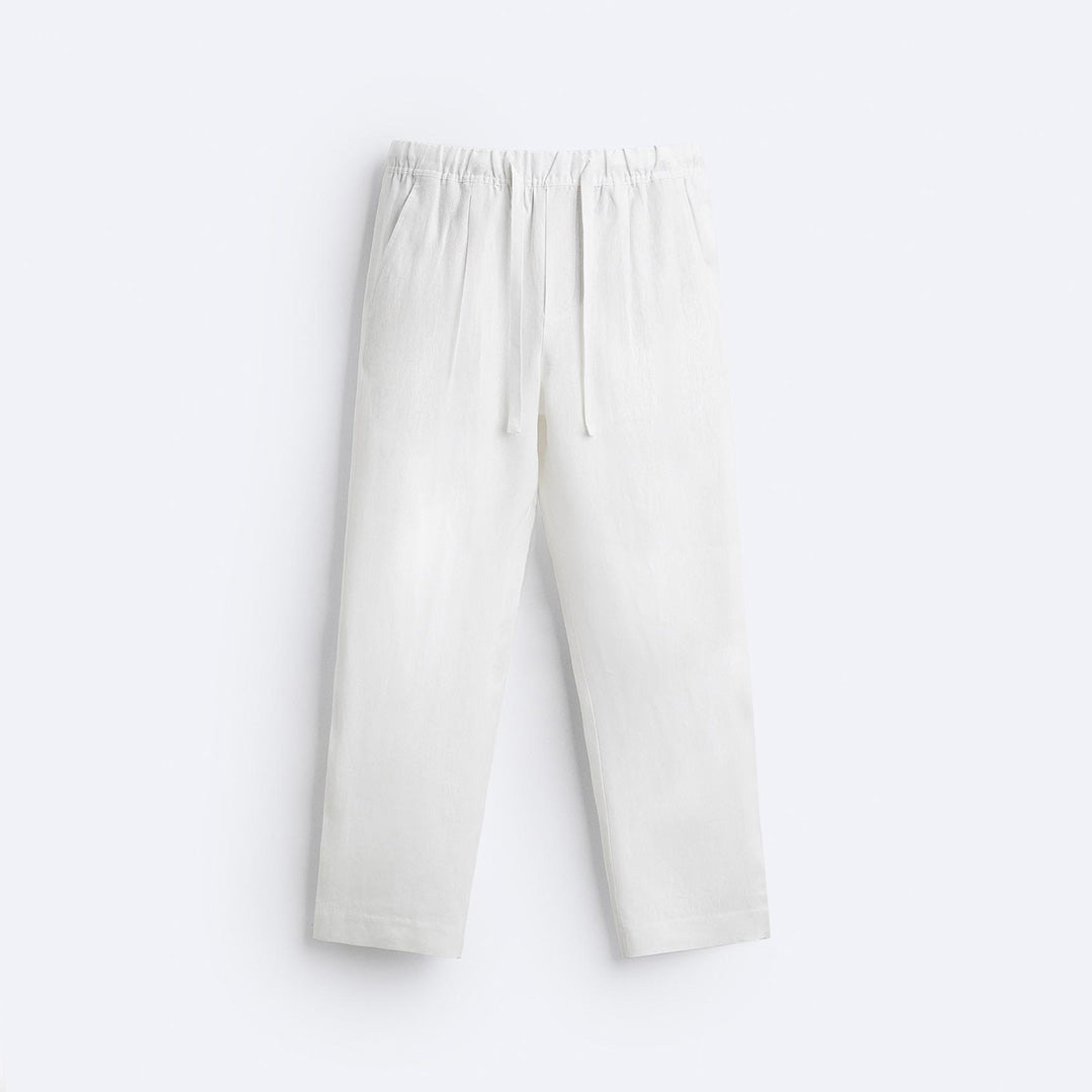 RELAXED LINEN TROUSER - WHITE