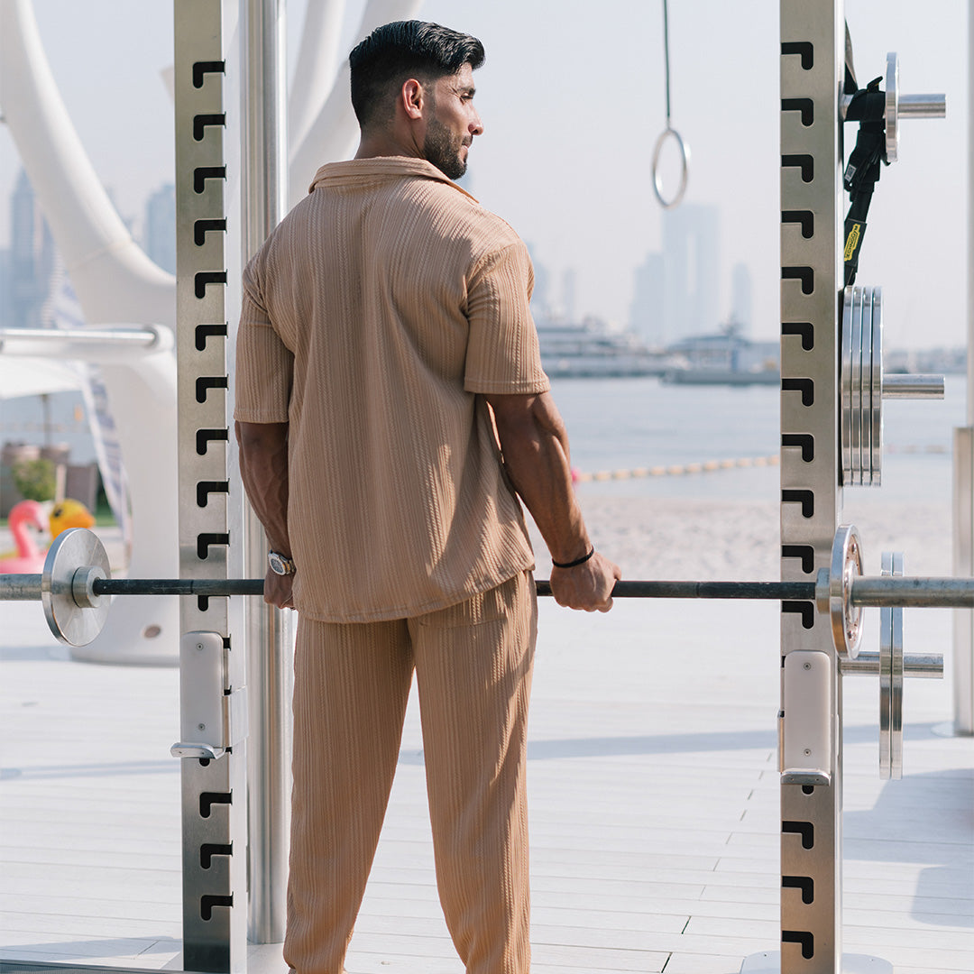 Structured Shirt & Trouser Set - Caramel