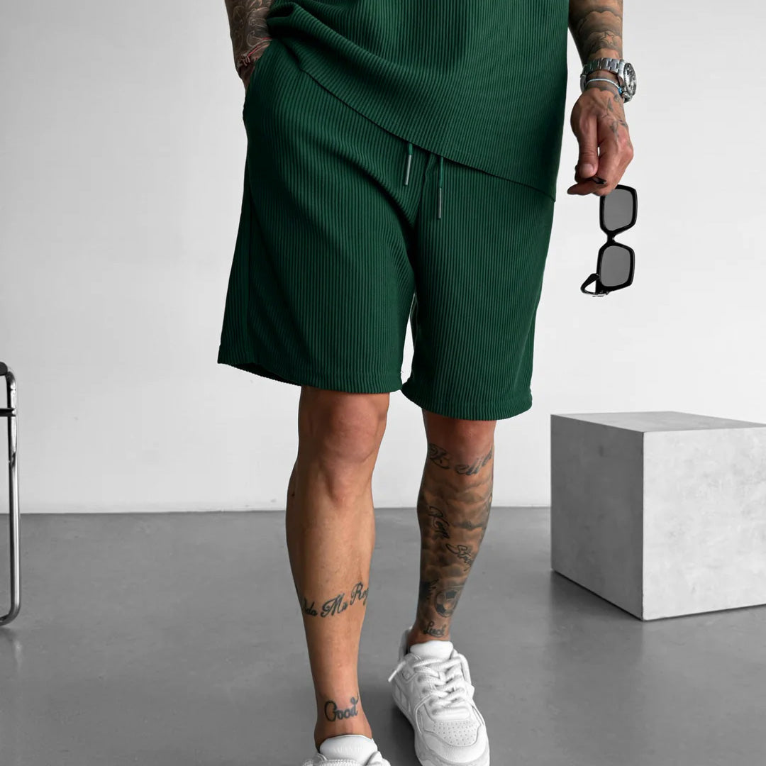 RIBBED SHORTS - GREEN