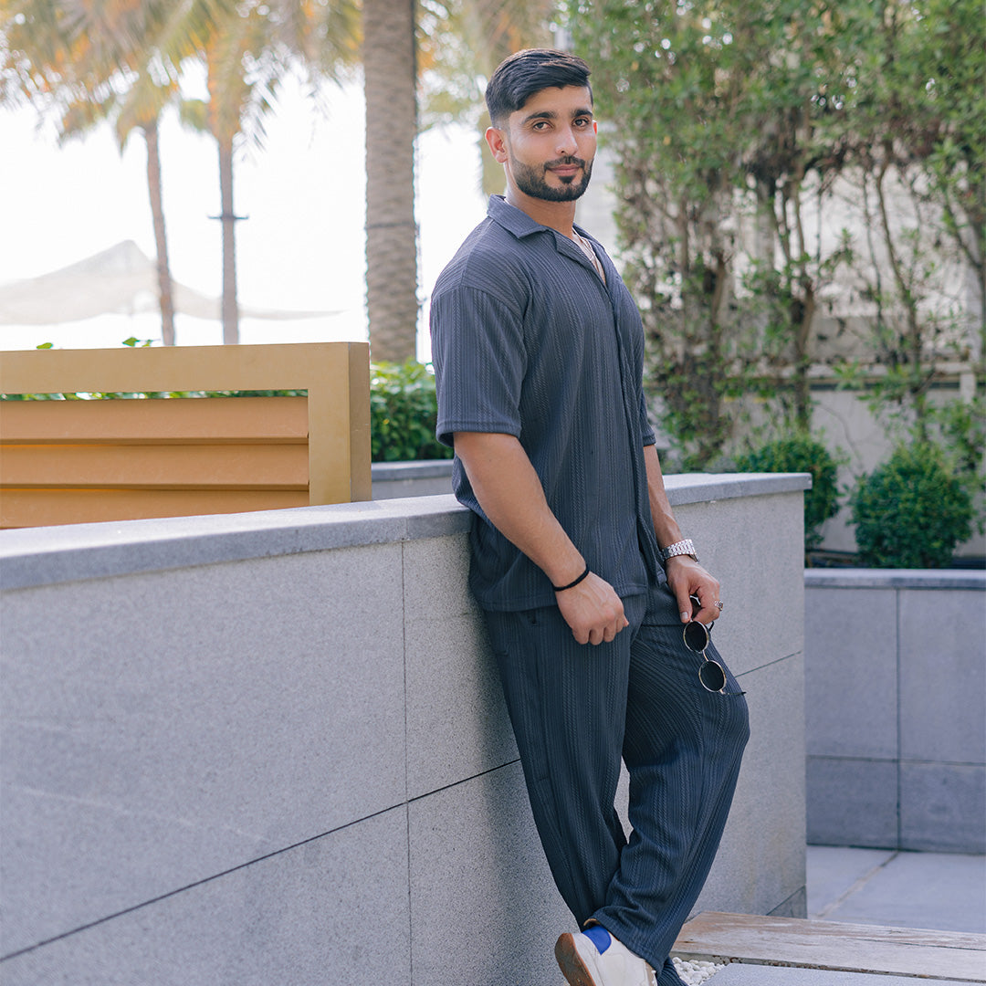 Structured Shirt & Trouser Set - Anchor Gray