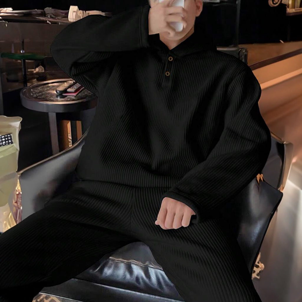 HoodieShirt & Trouser Set - Black