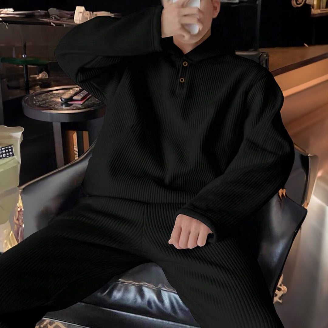 HoodieShirt & Trouser Set - Black