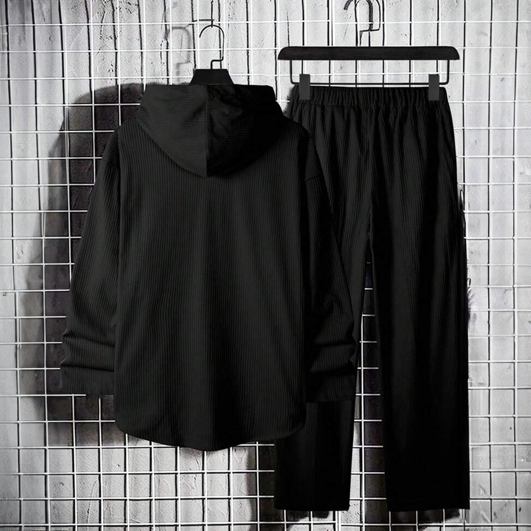 HoodieShirt & Trouser Set - Black