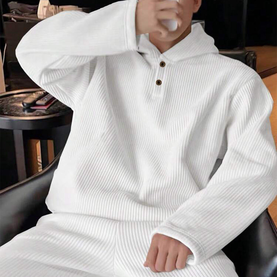 HoodieShirt & Trouser Set - White