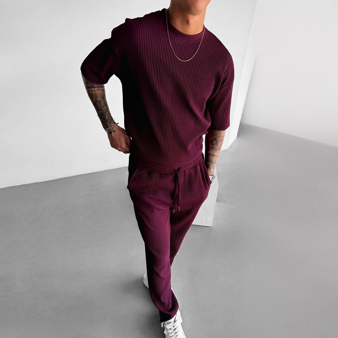 O Neck T-Shirt & Trouser Set - Port Royal