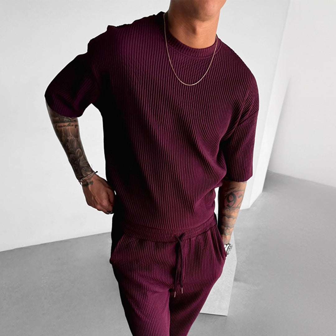RIBBED T-SHIRT - MAROON