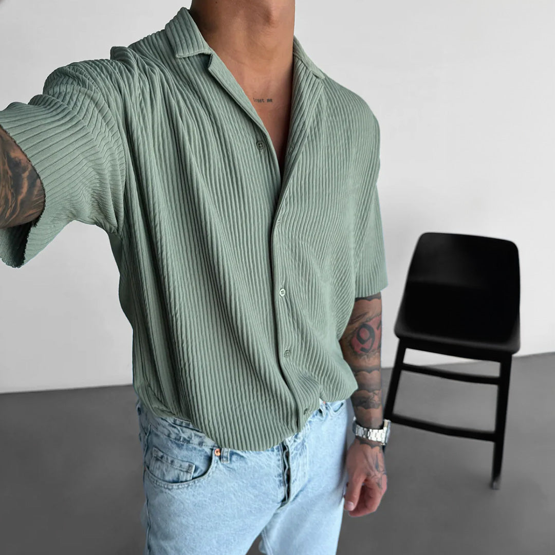 RIBBED SHIRT - TEA GREEN