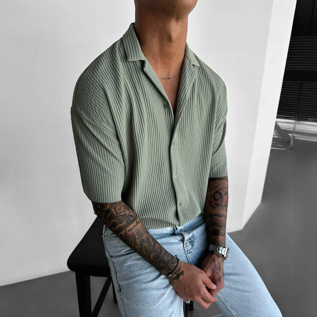 RIBBED SHIRT - TEA GREEN
