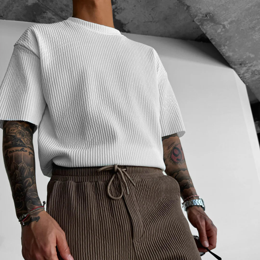 RIBBED T-SHIRT - WHITE