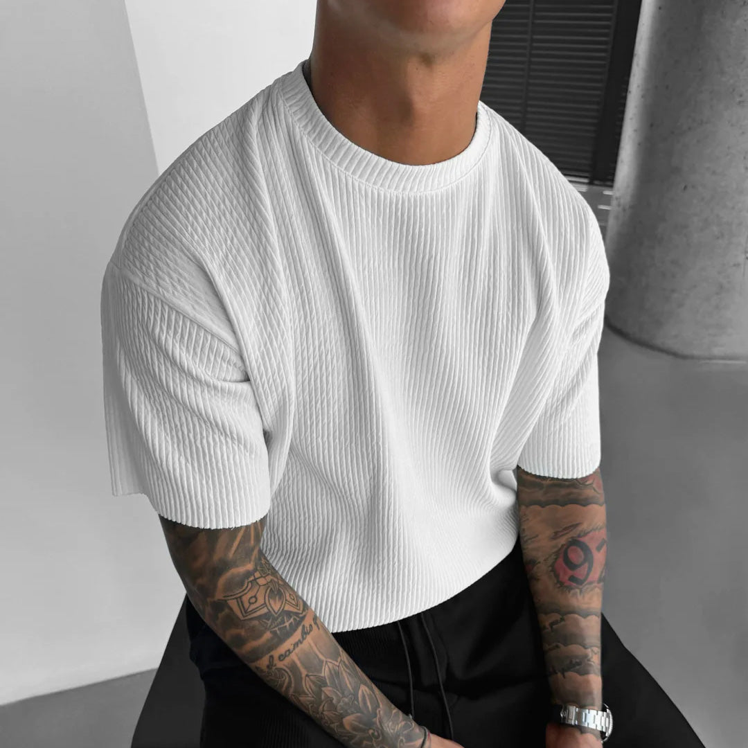 RIBBED T-SHIRT - WHITE