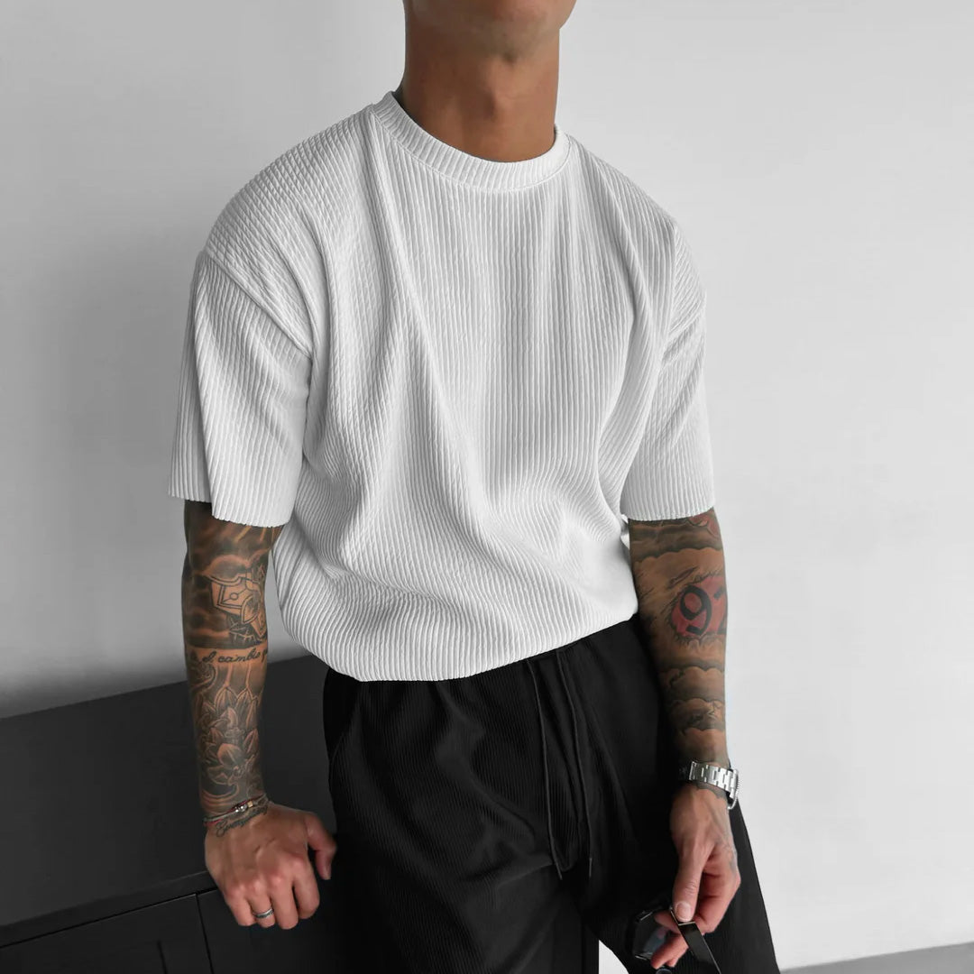 RIBBED T-SHIRT - WHITE