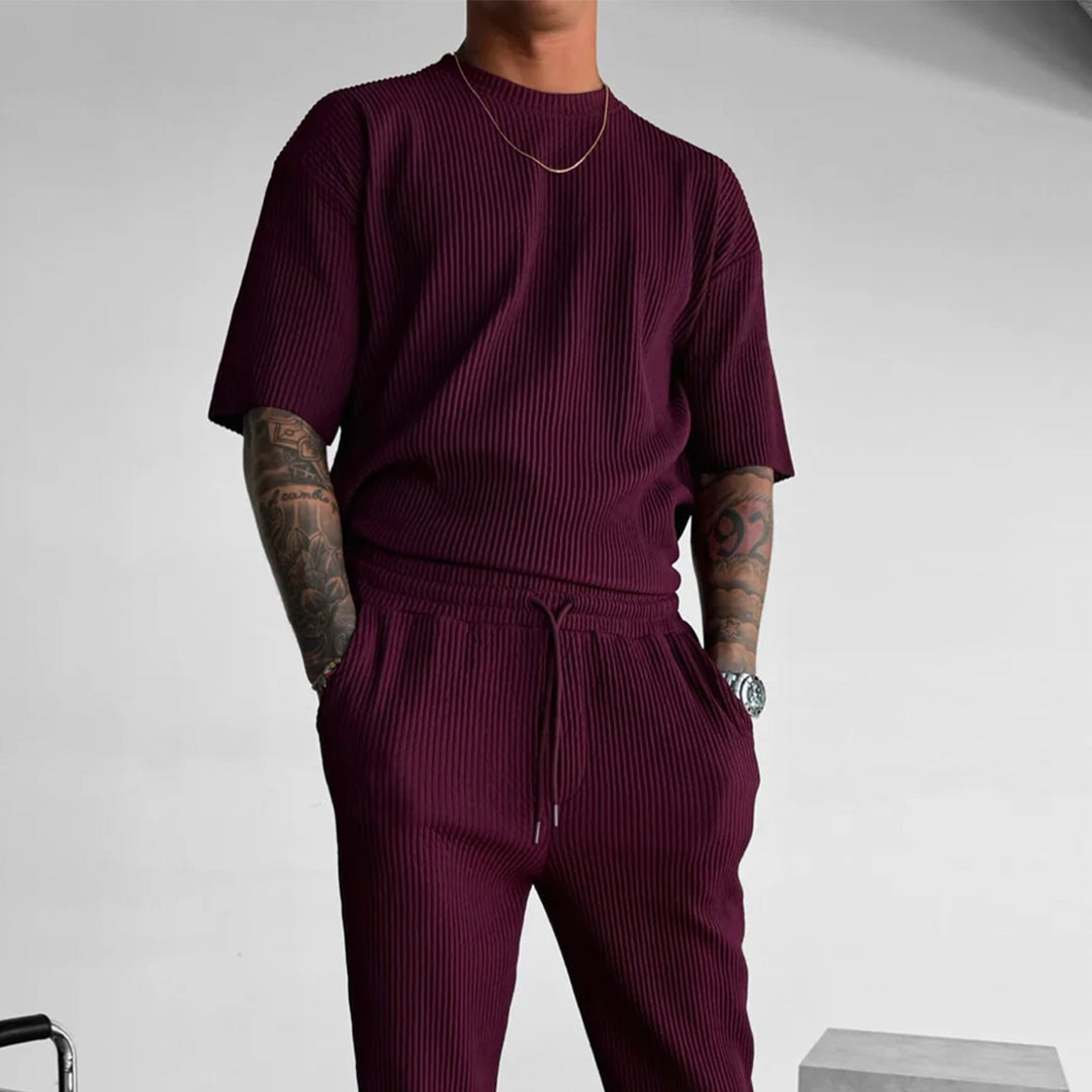 RIBBED T-SHIRT - MAROON