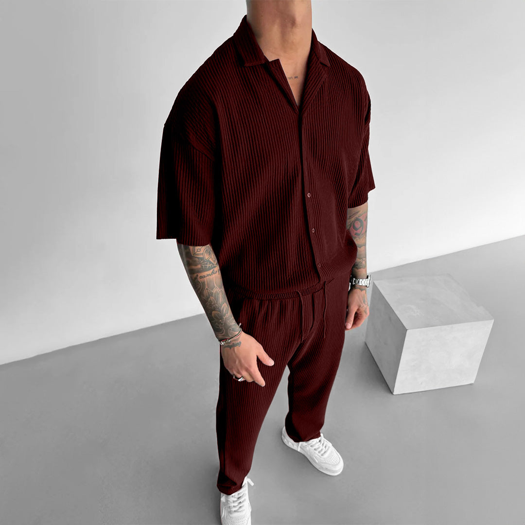 Oversize Collar Shirt & Trouser Set - Port Royal