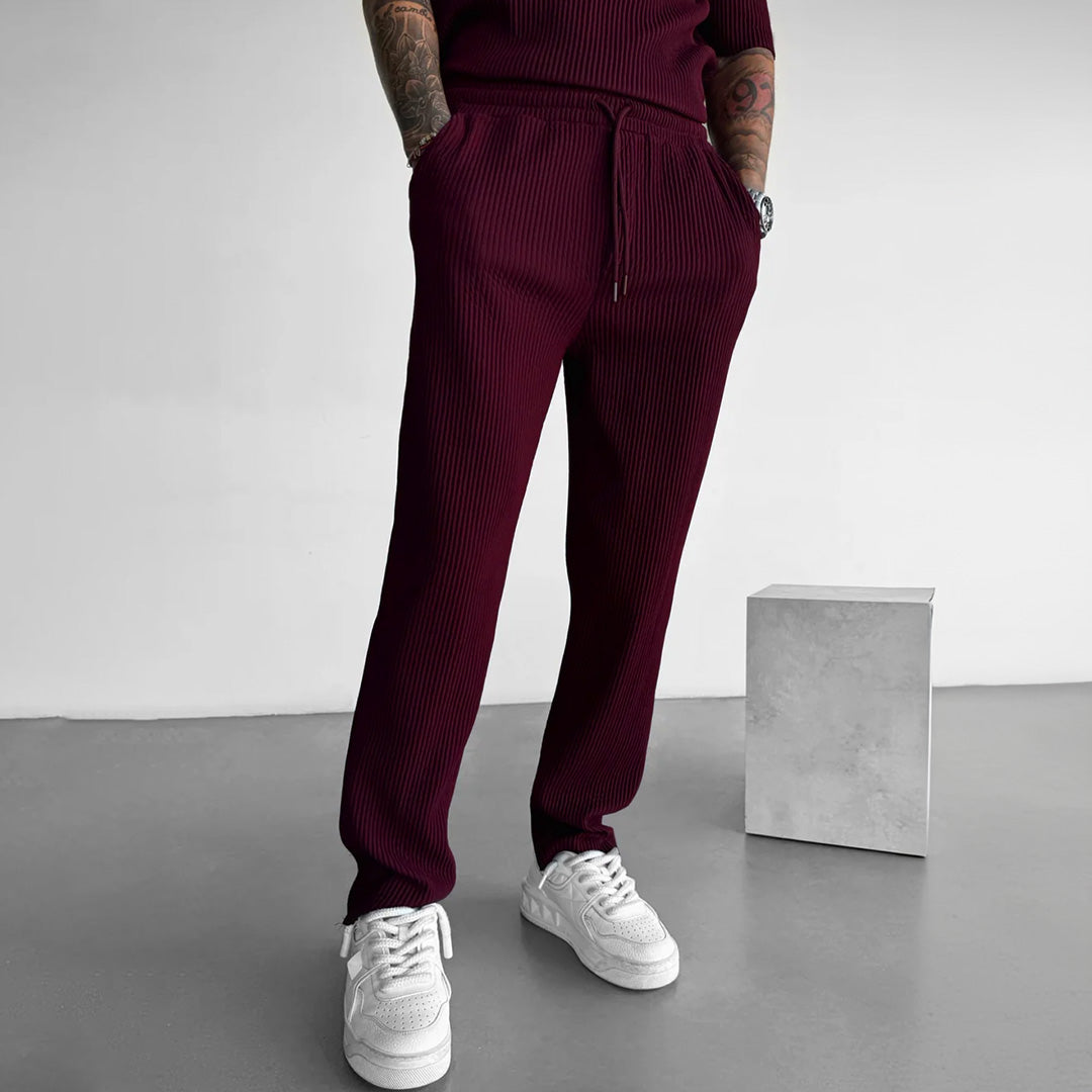 RIBBED PANTS - MAROON