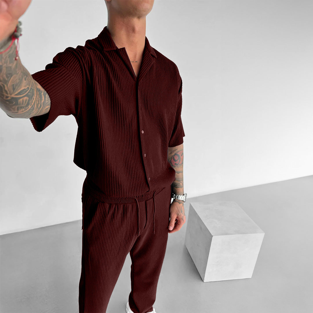 Oversize Collar Shirt & Trouser Set - Port Royal