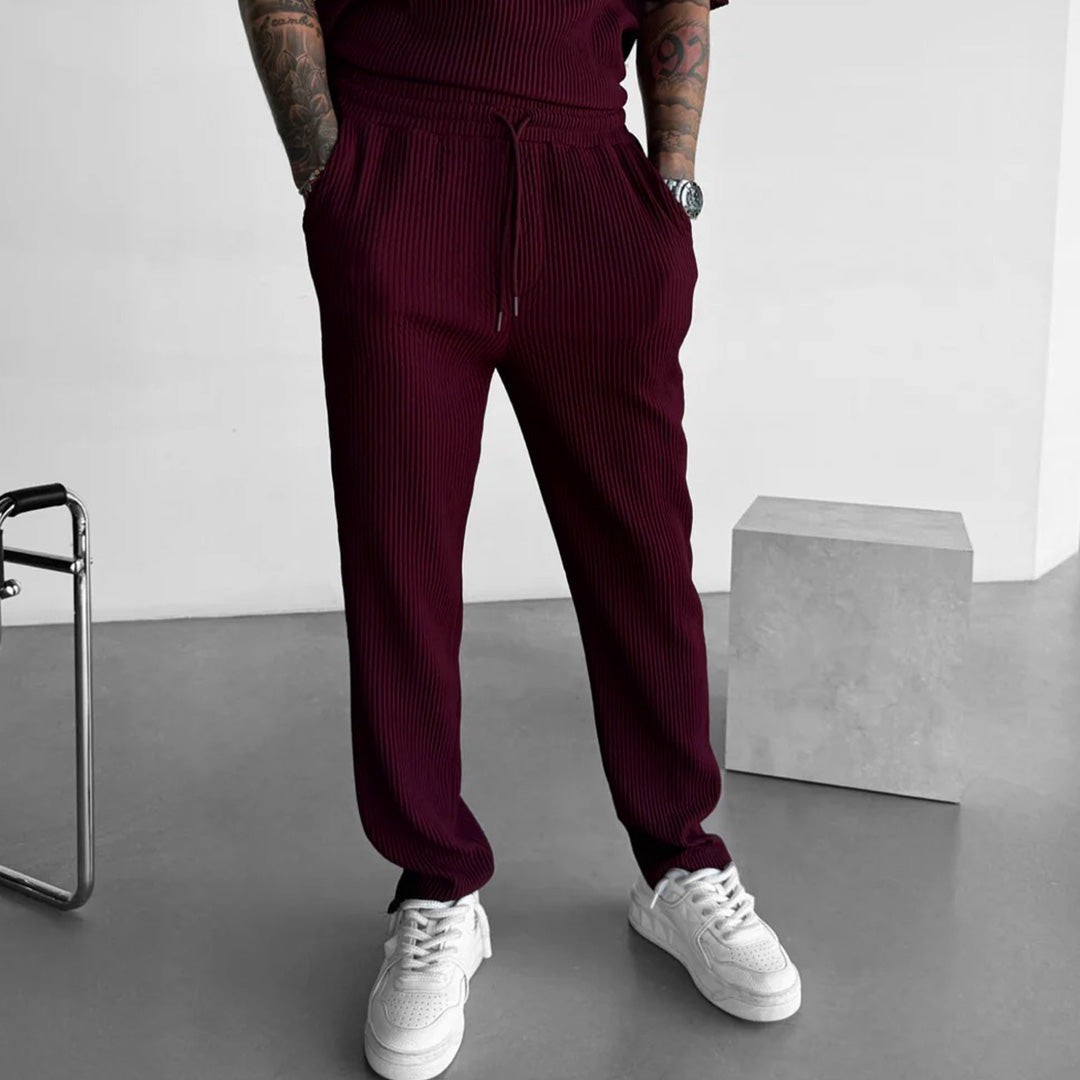 RIBBED PANTS - MAROON