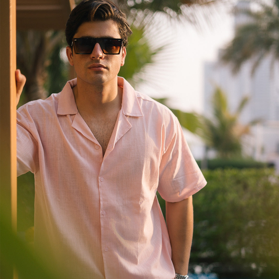 SIGNATURE FIT RICH LINEN CORD SET - PEACH