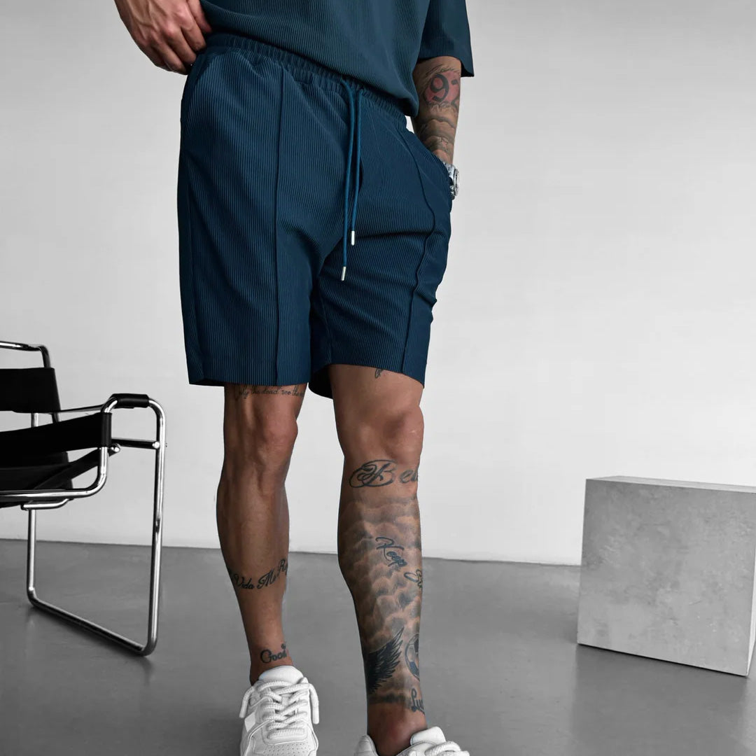 TEXTURED SEAM SHORTS - RAIN FOREST