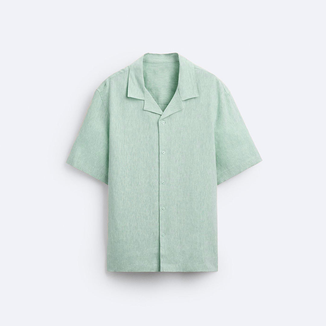 BOWLING LINEN SHIRT - SEA GREEN