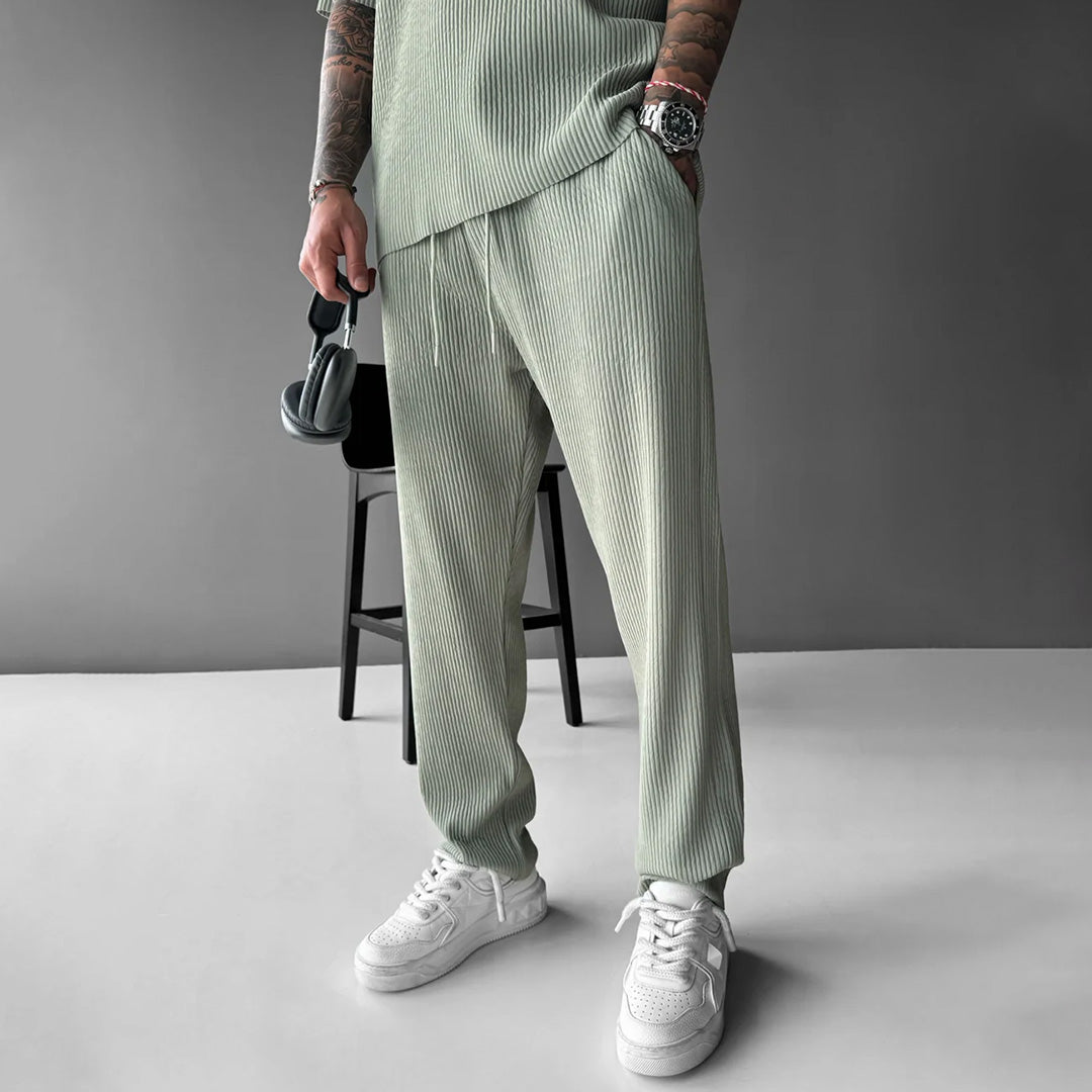 RIBBED PANTS - TEA GREEN