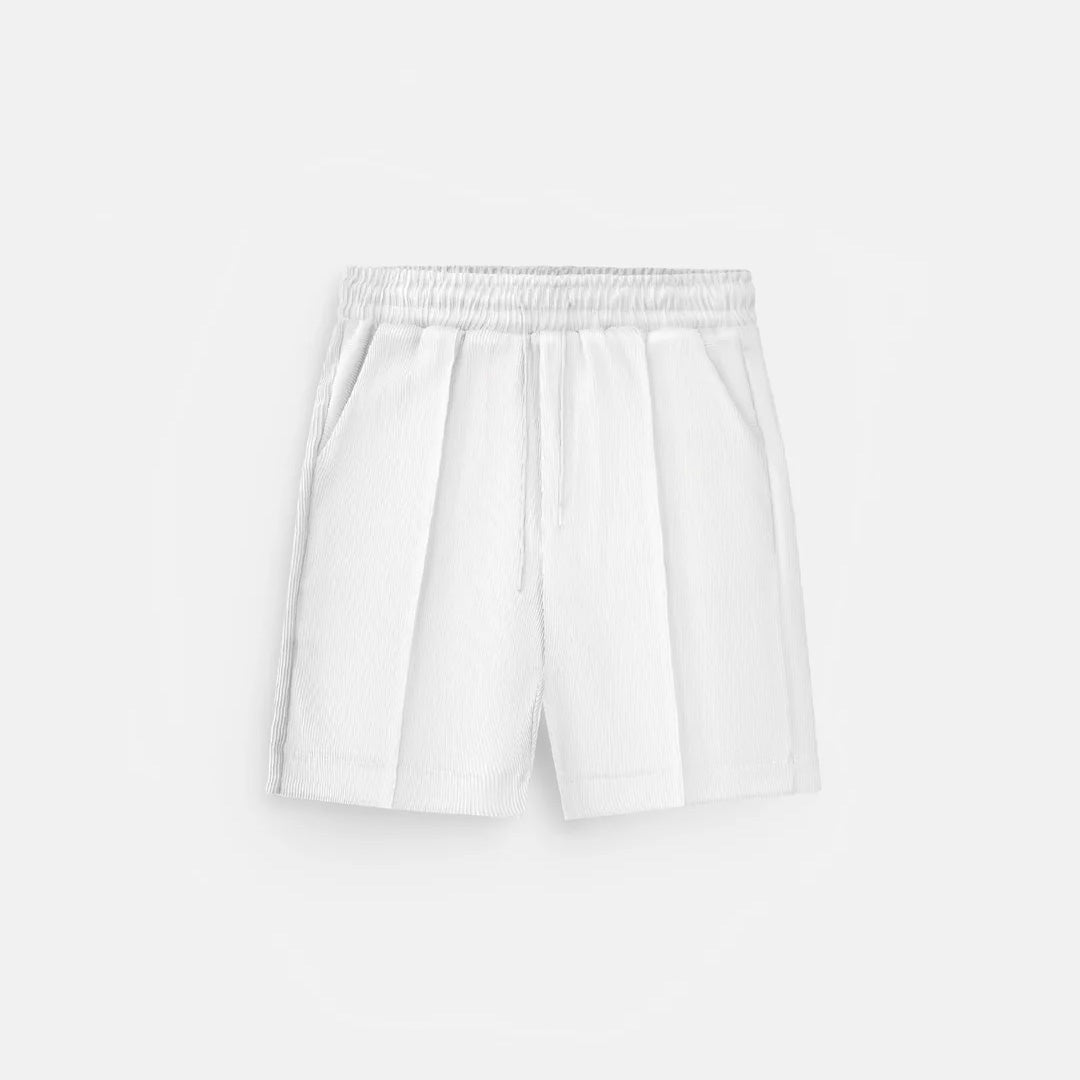 TEXTURED SEAM SHORTS - WHITE