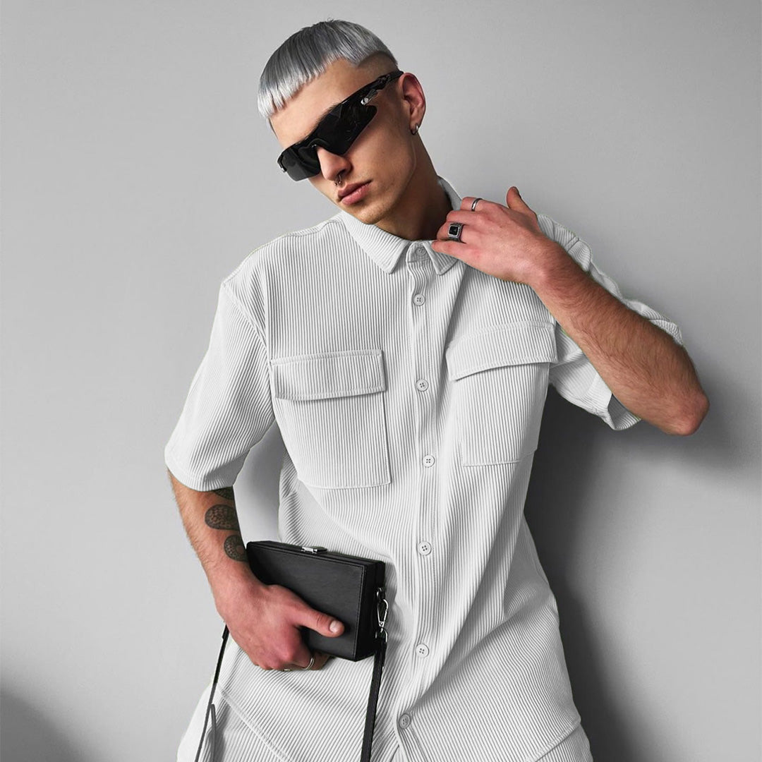 DOUBLE POCKET SHIRT - WHITE