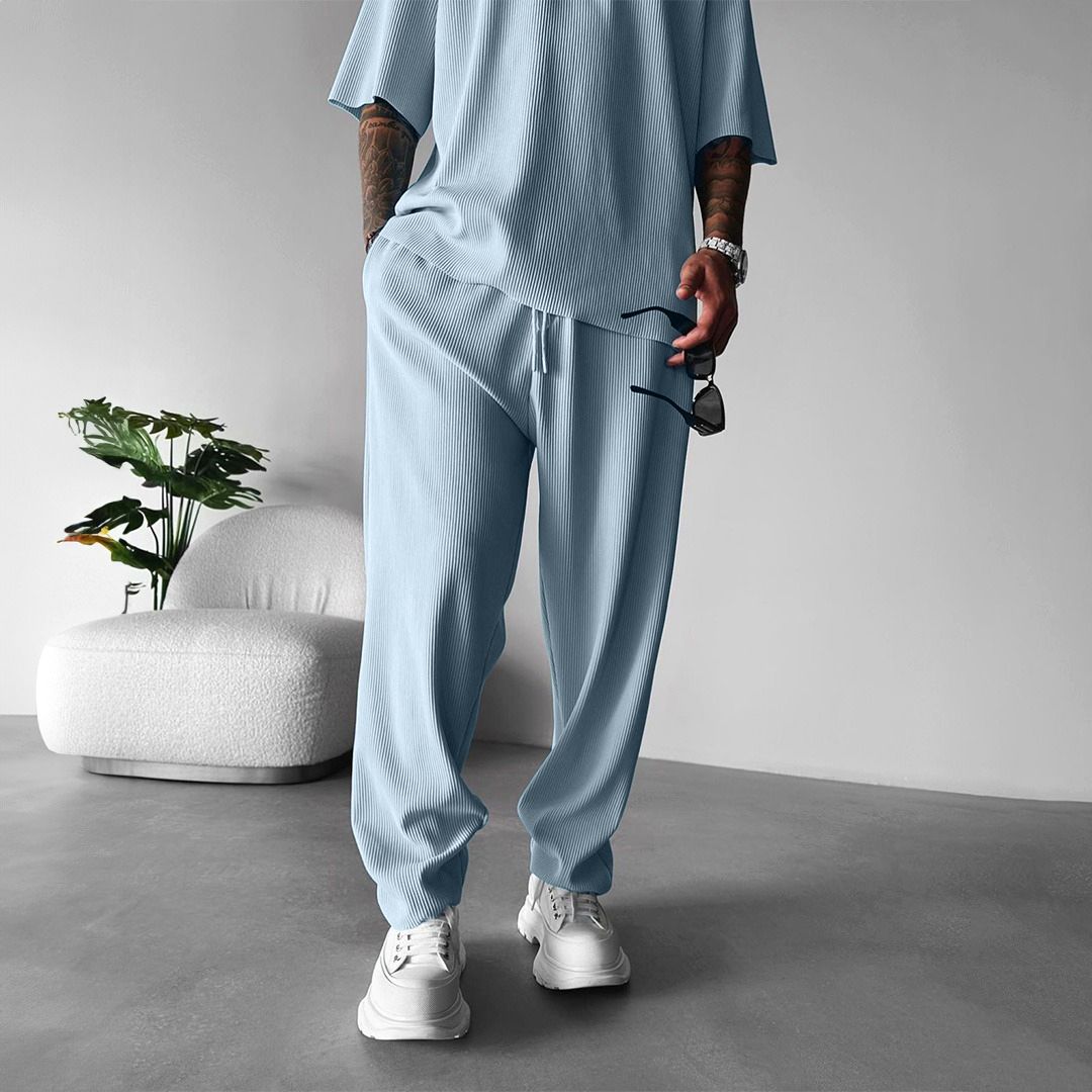 O Neck T-Shirt & Trouser Set - Arctic