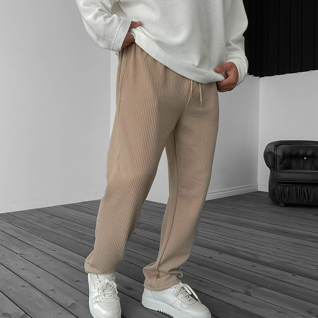 RIBBED PANTS - TAN