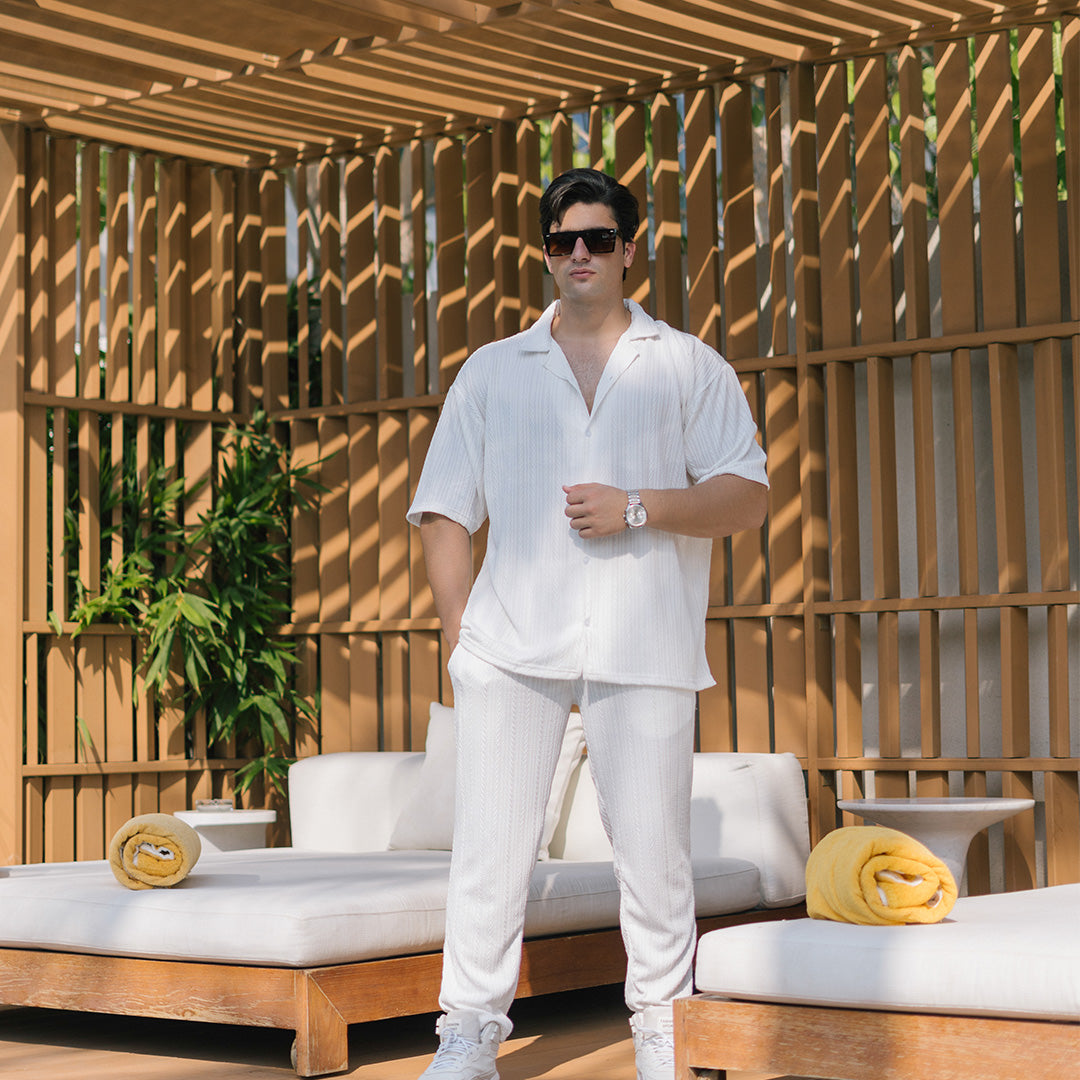Structured Shirt & Trouser Set - White