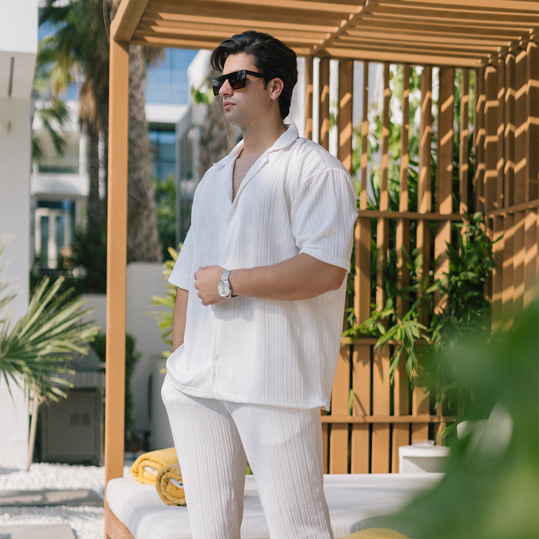 Structured Shirt & Trouser Set - White
