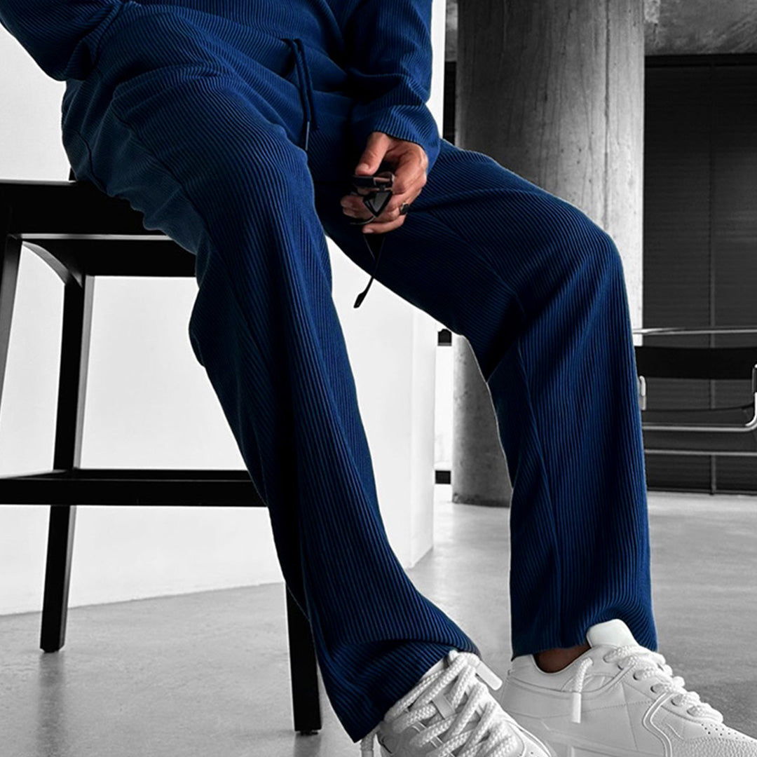 RIBBED PANTS - NAVY BLUE